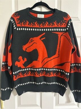 Charizard Chill Limited Holiday Collection Sweater By Pokémon Center Sz Sm EUC